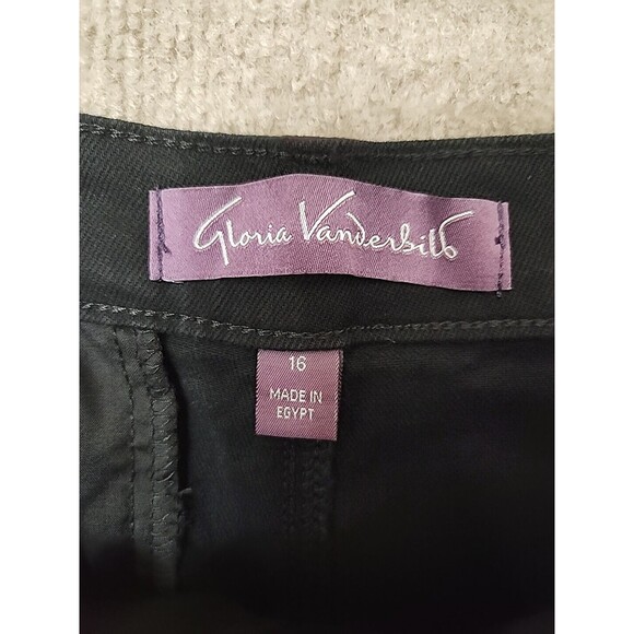Gloria Vanderbilt Flare Jeans Womens 16 Black Trouser Leg Stretch NEW - Picture 7 of 10